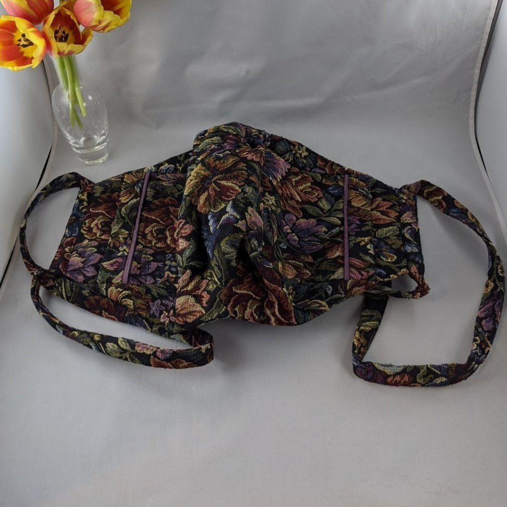 Vintage Handmade Womens Upholstery Folding Velcro Zip Shoulder Bag - Picture 4 of 8